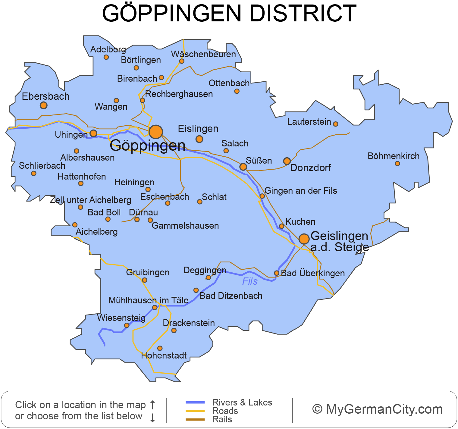 Göppingen District Map