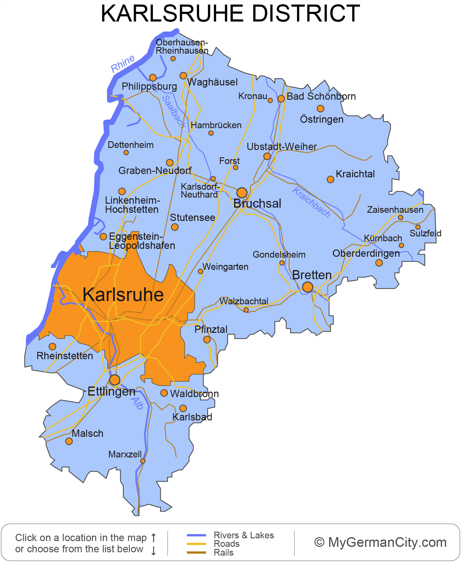 Karlsruhe District Map