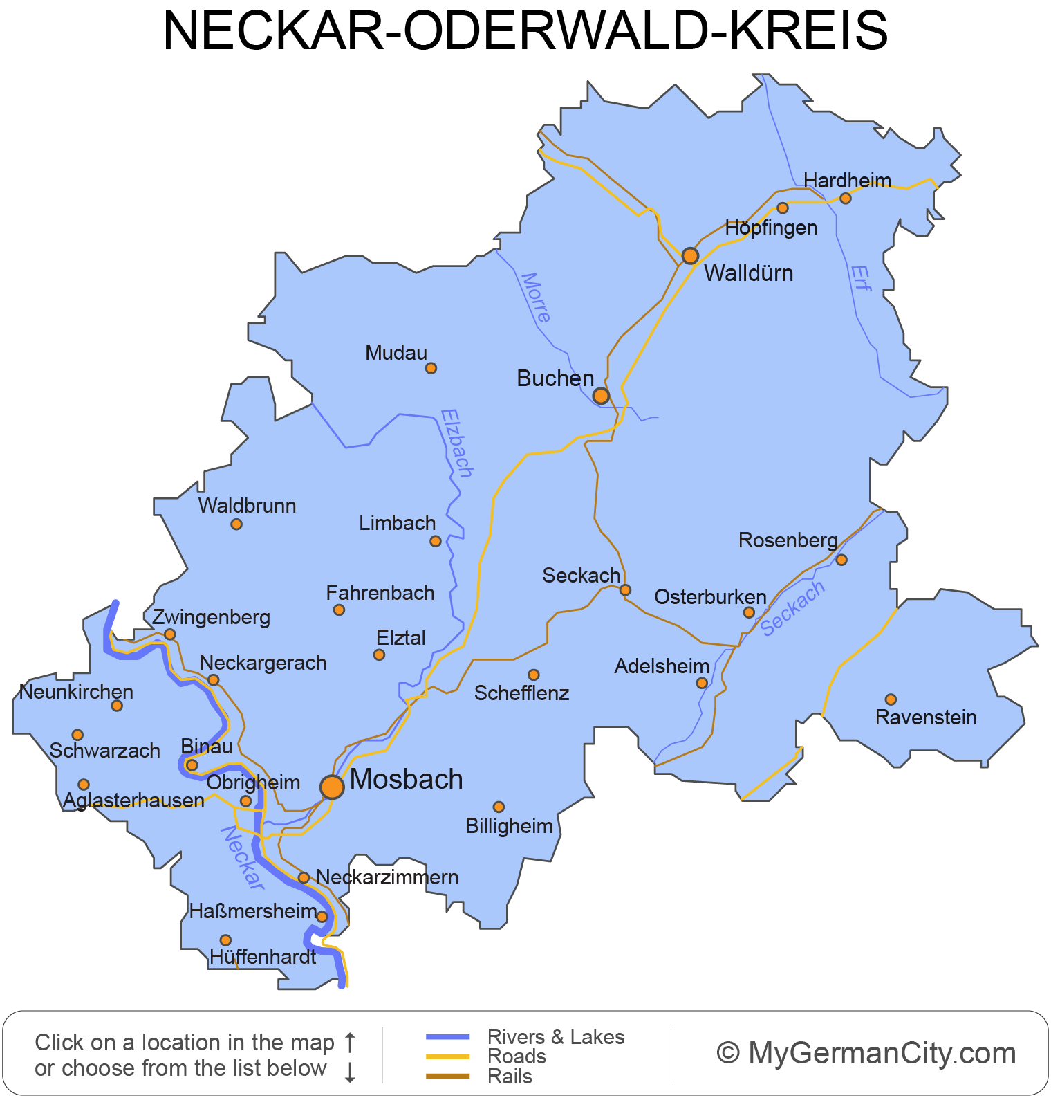 Neckar-Odenwald-Kreis Map