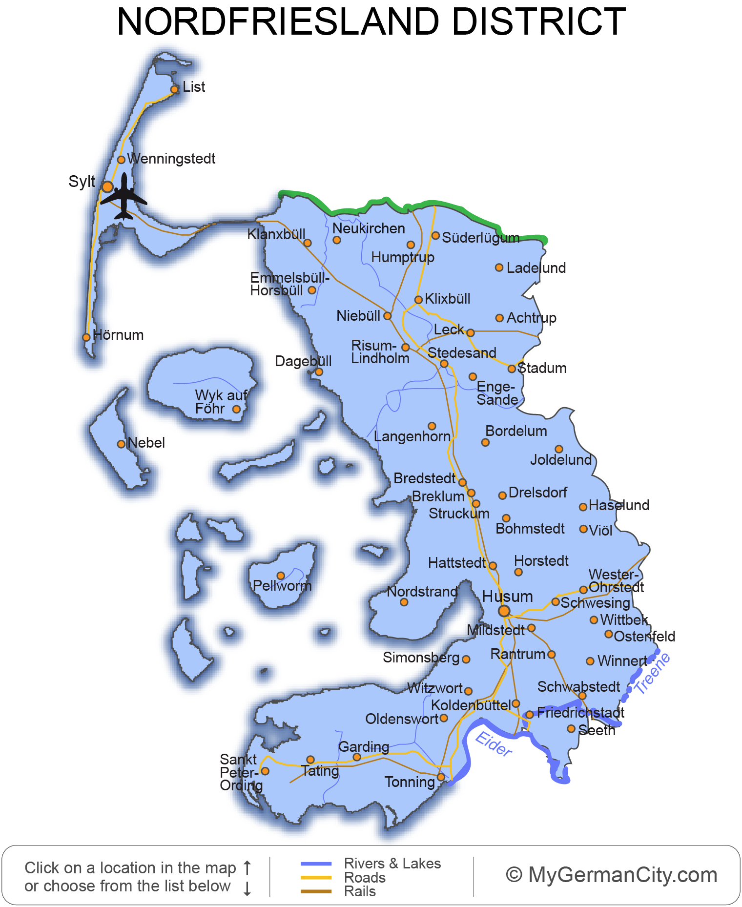 Nordfriesland District Map