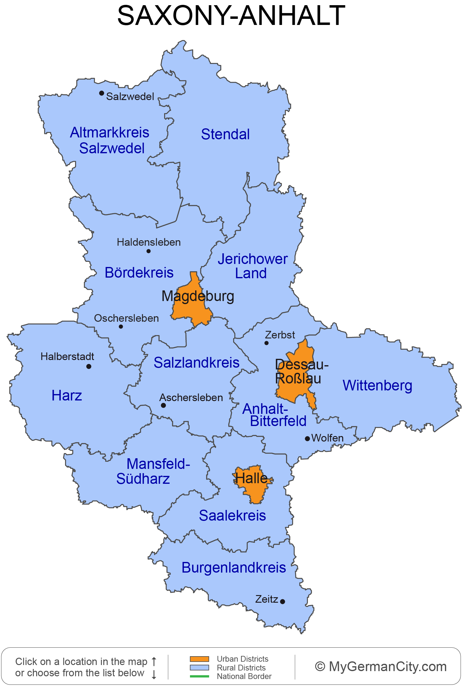 Saxony-Anhalt Map