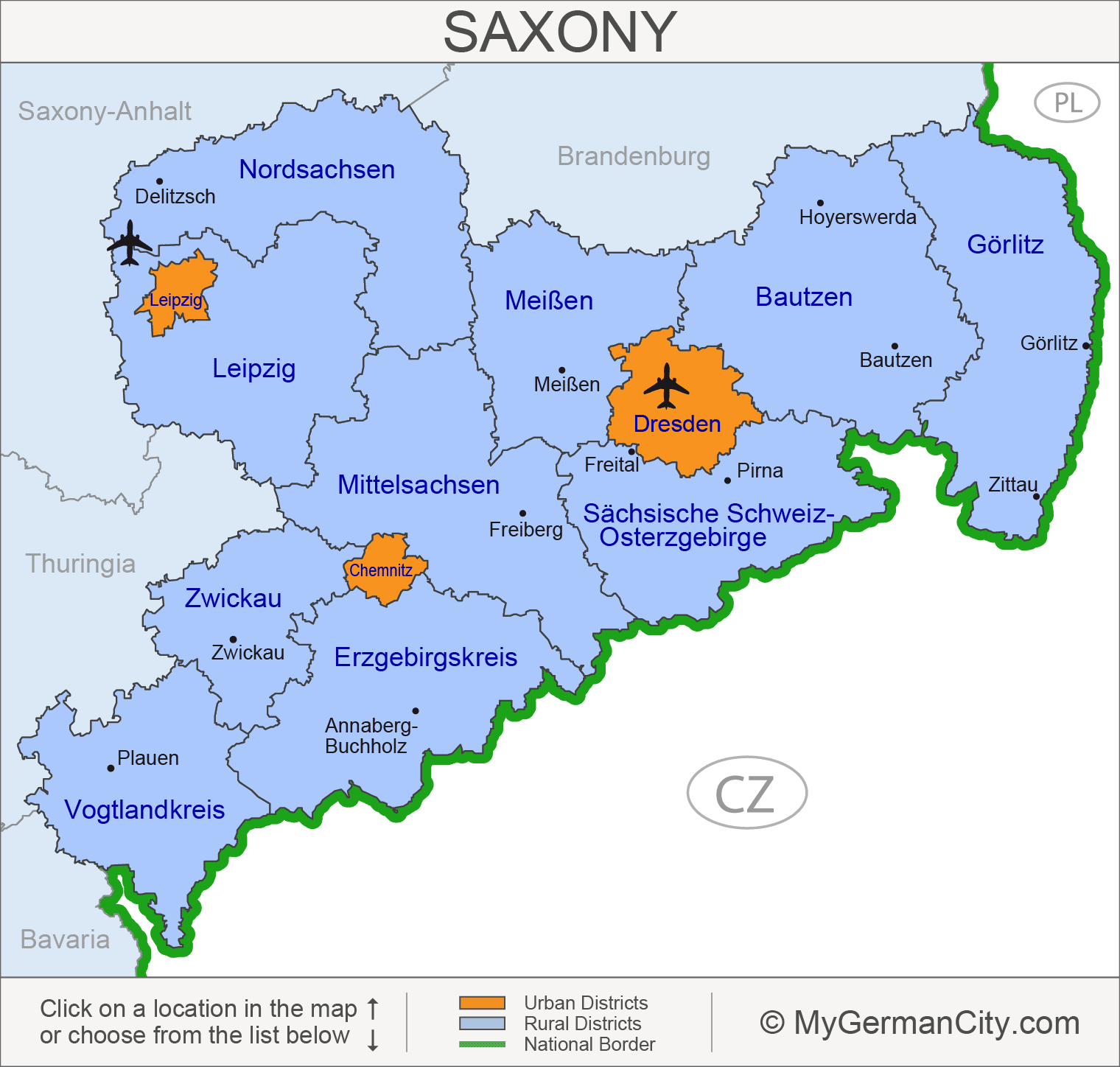 Saxony Map
