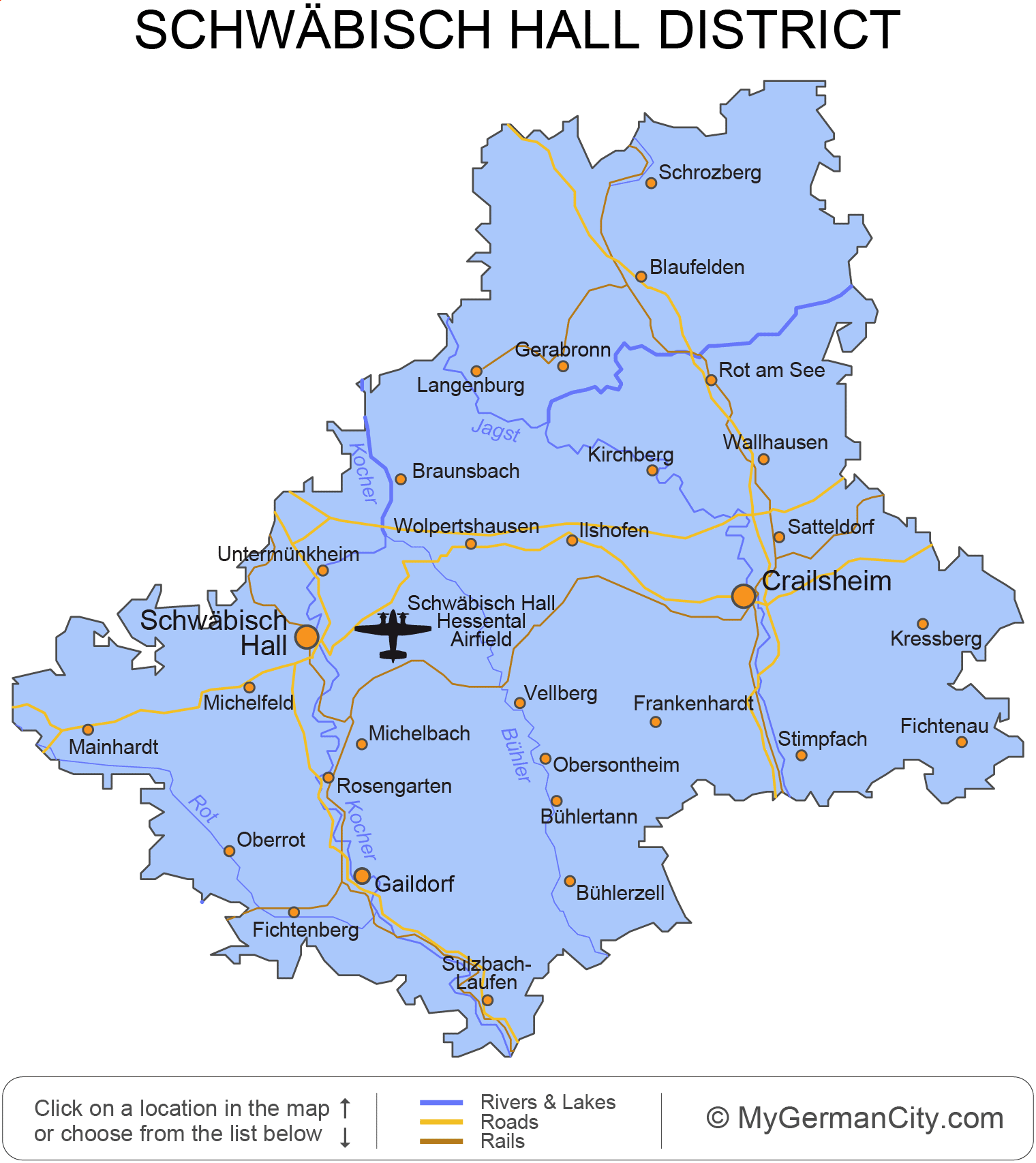 Schwäbisch Hall District Map